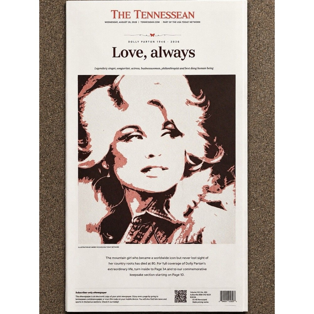 DOLLY PARTON Life & Death Official Nashville TN Newspaper 20-Page Tribute
